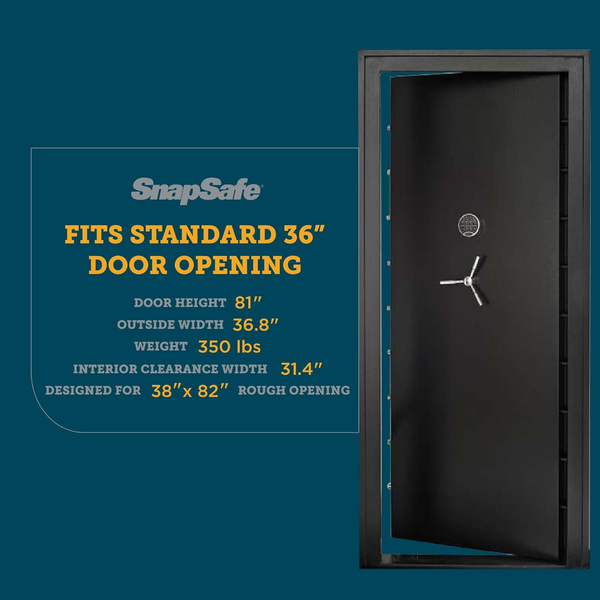 SnapSafe® 75415 36-Inch In-Swing Vault Door – Black